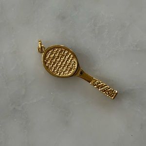 Gold Plated Tennis Racket Charm 🎾🏓
